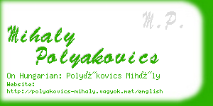 mihaly polyakovics business card
